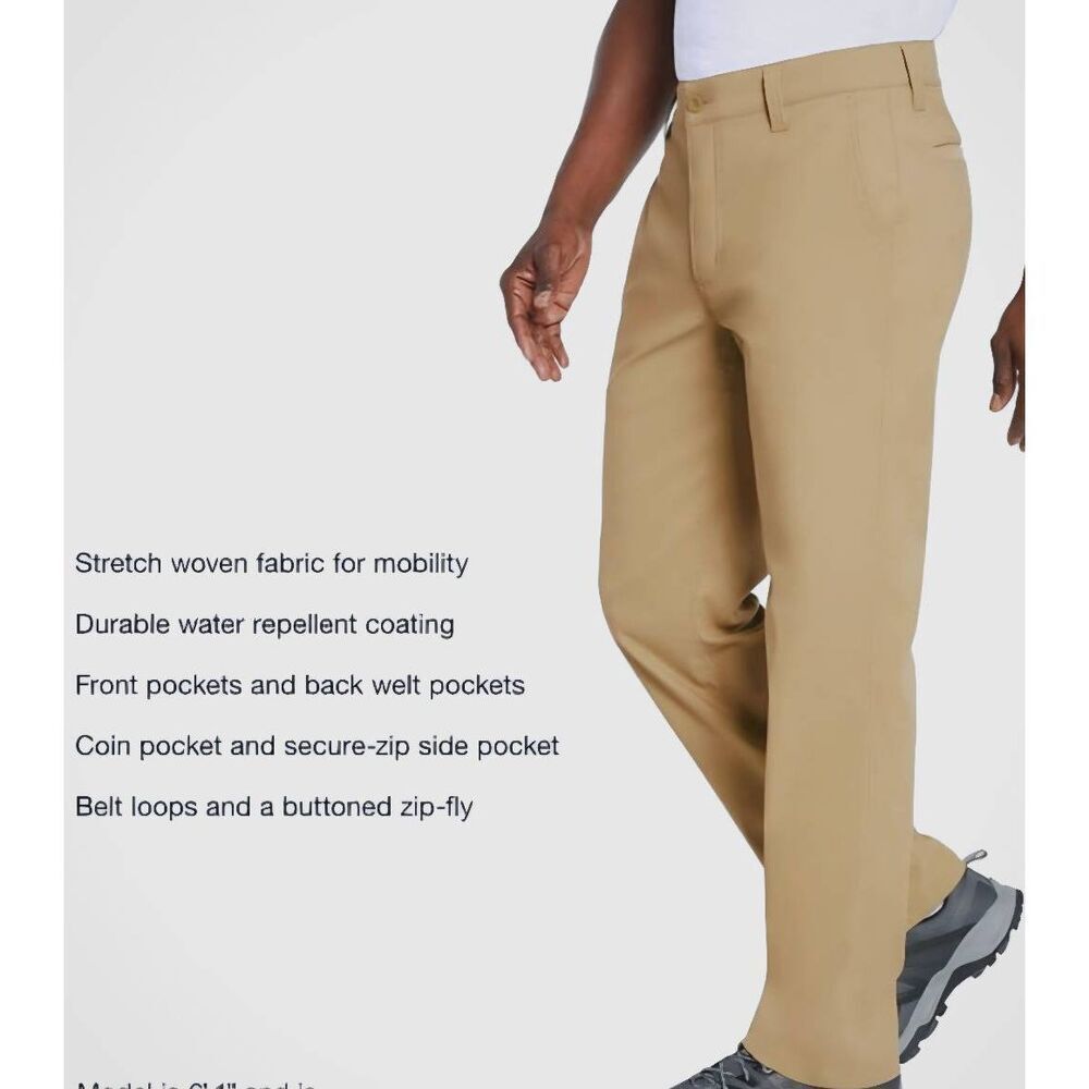 Eddie Bauer Pants Men's 32 X 30 Khaki Tech Chino Stretch Water Repellent
